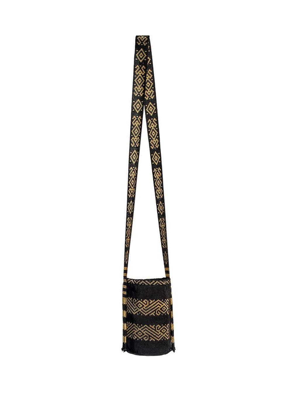 Mini Kamentsa Black Beaded Crossbody