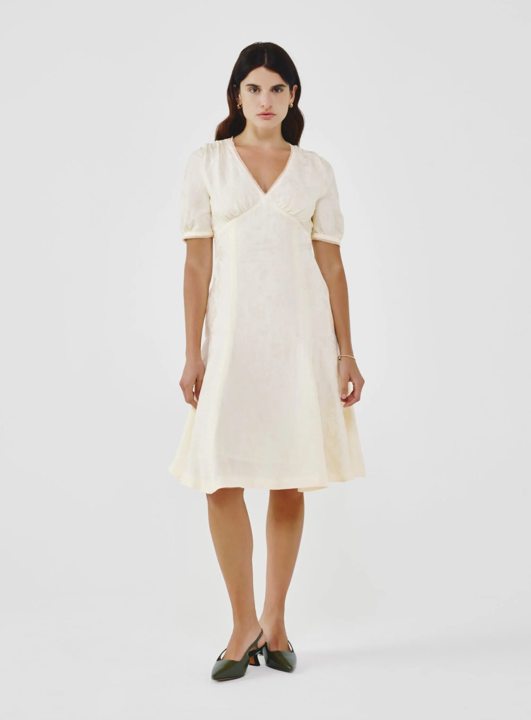 Floral Jacquard Midi Dress