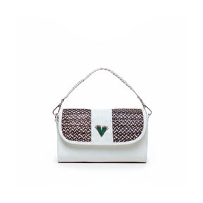 White leather Clutch Zen Bag