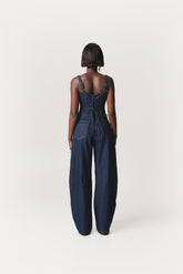 Denim Pinstripe LEAH Corset Top