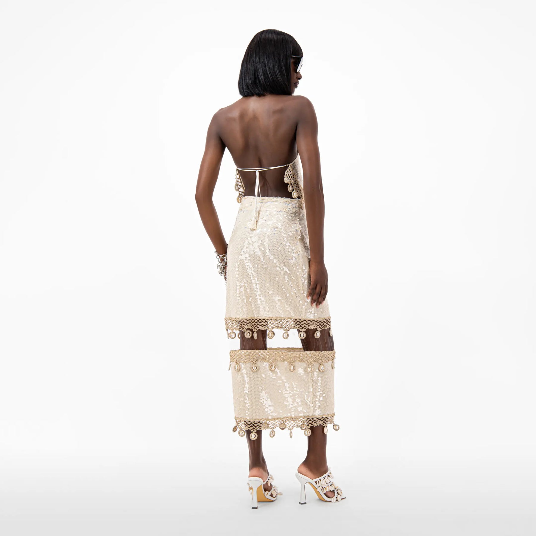 Floating Sequin Midi Skirt
