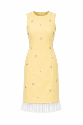 Sparkle Shift Dress - Baby Yellow