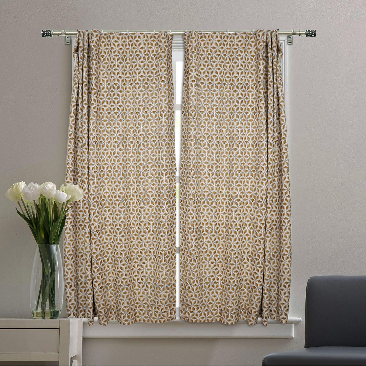 Classic Block Viscose Linen Ring Curtain - Shatkon