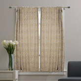 Classic Block Viscose Linen Ring Curtain - Shatkon