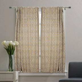 Classic Block Viscose Linen Ring Curtain - Shatkon