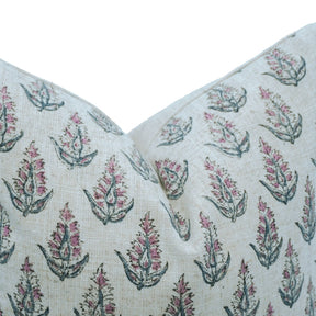 Handmade Block Print Viscose Linen Throw Cushion Cover  - Kanak Buti