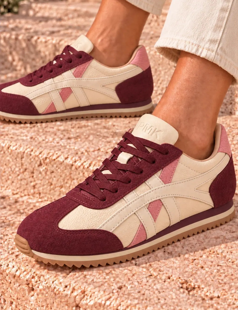 Topasa Burgundy Cream Suede
