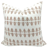 Bohemian Hand Crafted Block Printed Thick Cotton White Pillow Cover - Darpan