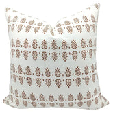 Bohemian Hand Crafted Block Printed Thick Cotton White Pillow Cover - Darpan