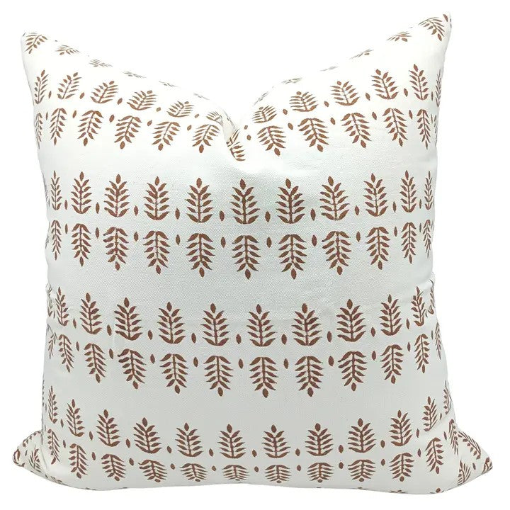 Bohemian Hand Crafted Block Printed Thick Cotton White Pillow Cover - Darpan