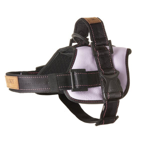 Premium Leather Anti-Choke Harness • Lilac ~ Black