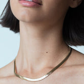 Herringbone Snake Gold Chain Necklace for Effortless Everyday Luxury