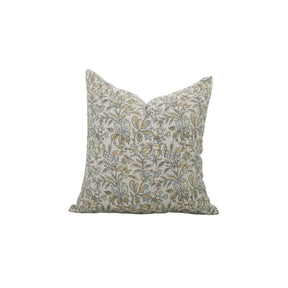Traditional Indian Block Printed Pure Linen Pillow Cover- Kudrat