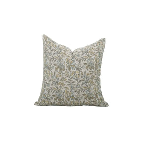 Traditional Indian Block Printed Pure Linen Pillow Cover- Kudrat