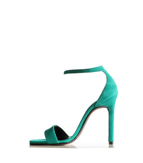 Emerald Suede Luxe Heels Bar10
