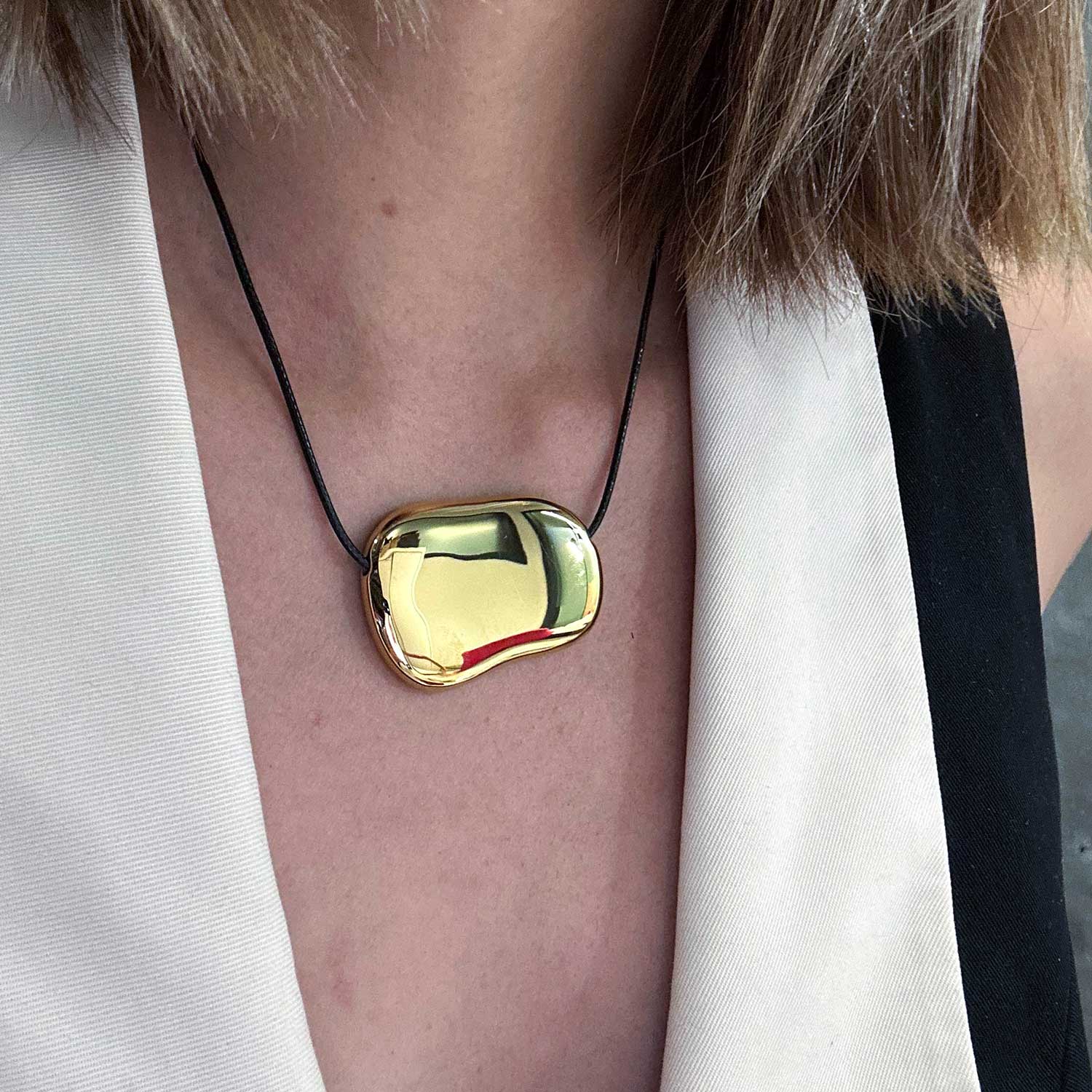 Linda Cord Vegan Leather Necklace