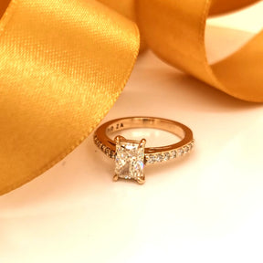 1ct Radiant Cut Diamond Ring