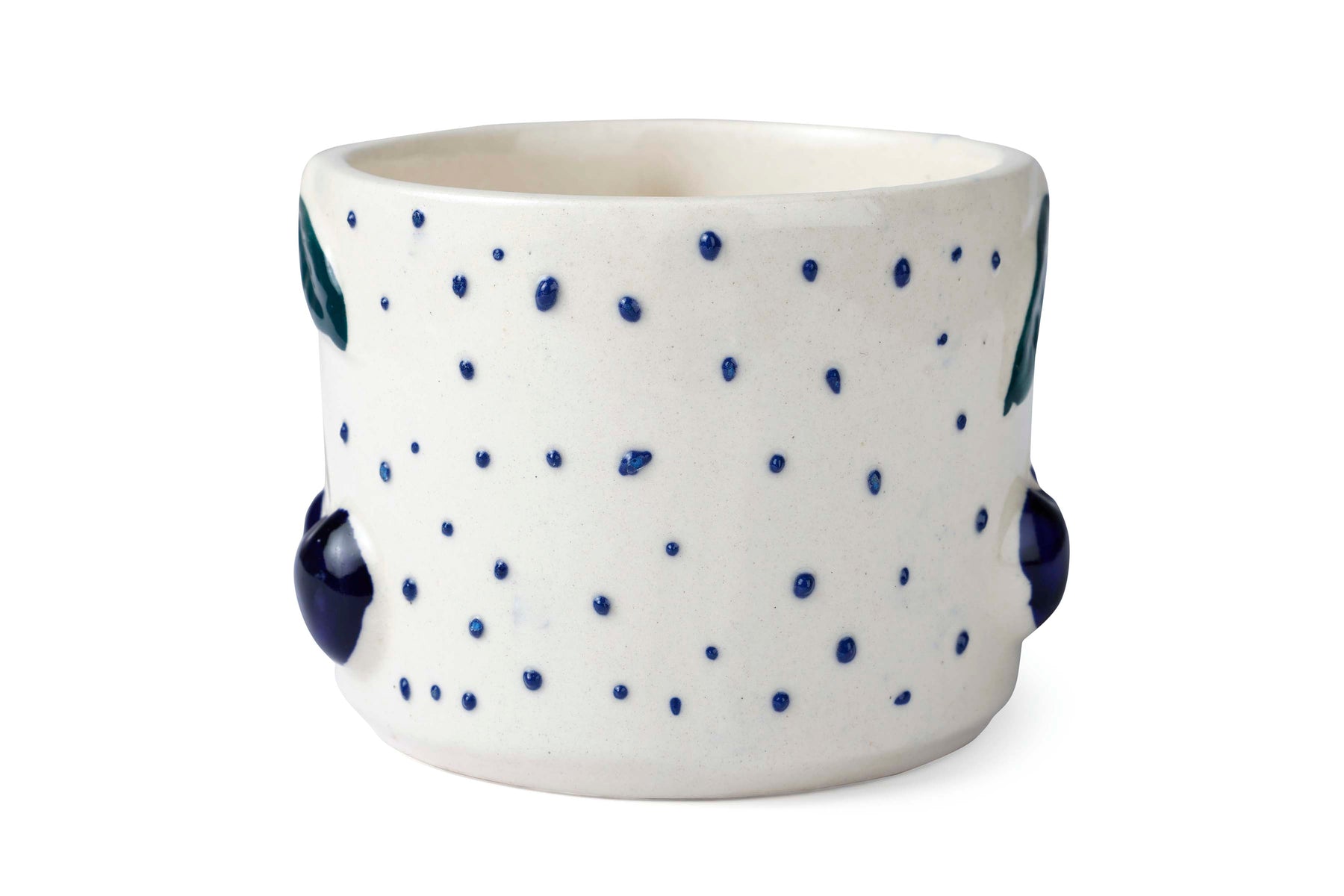 Cherry Pop Ceramic Mug - Blue , 3 x 4 Inches - Set of 4