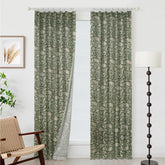 Natural Block Print Thick Linen Window Curtain - Kundanvan