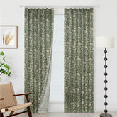 Natural Block Print Thick Linen Window Curtain - Kundanvan