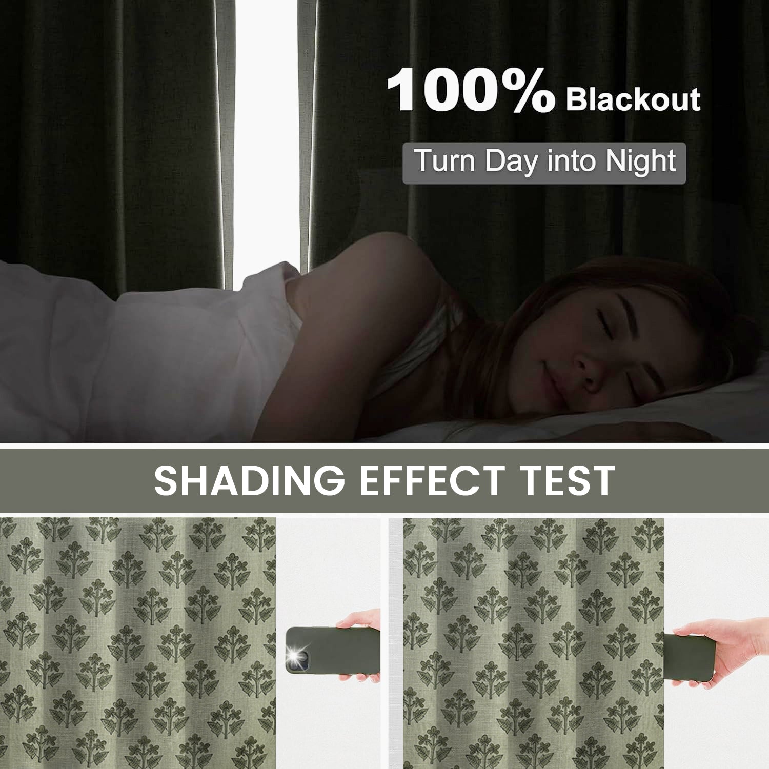 Bold Block Printed Pure Linen Pleated Curtain - Chahat