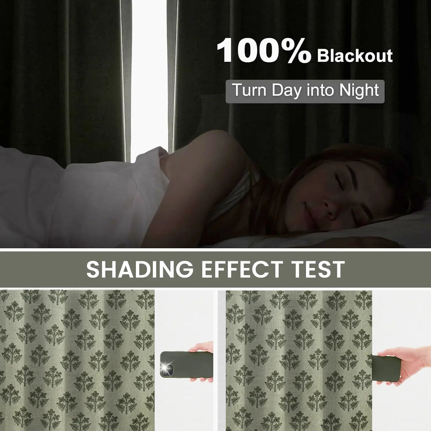 Bold Block Printed Pure Linen Pleated Curtain - Chahat