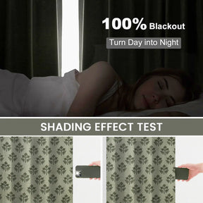 Bold Block Printed Pure Linen Pleated Curtain - Chahat