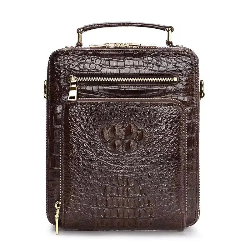 Luxe Artisanal Crocodile Leather Handbag | Heirloom Elegance