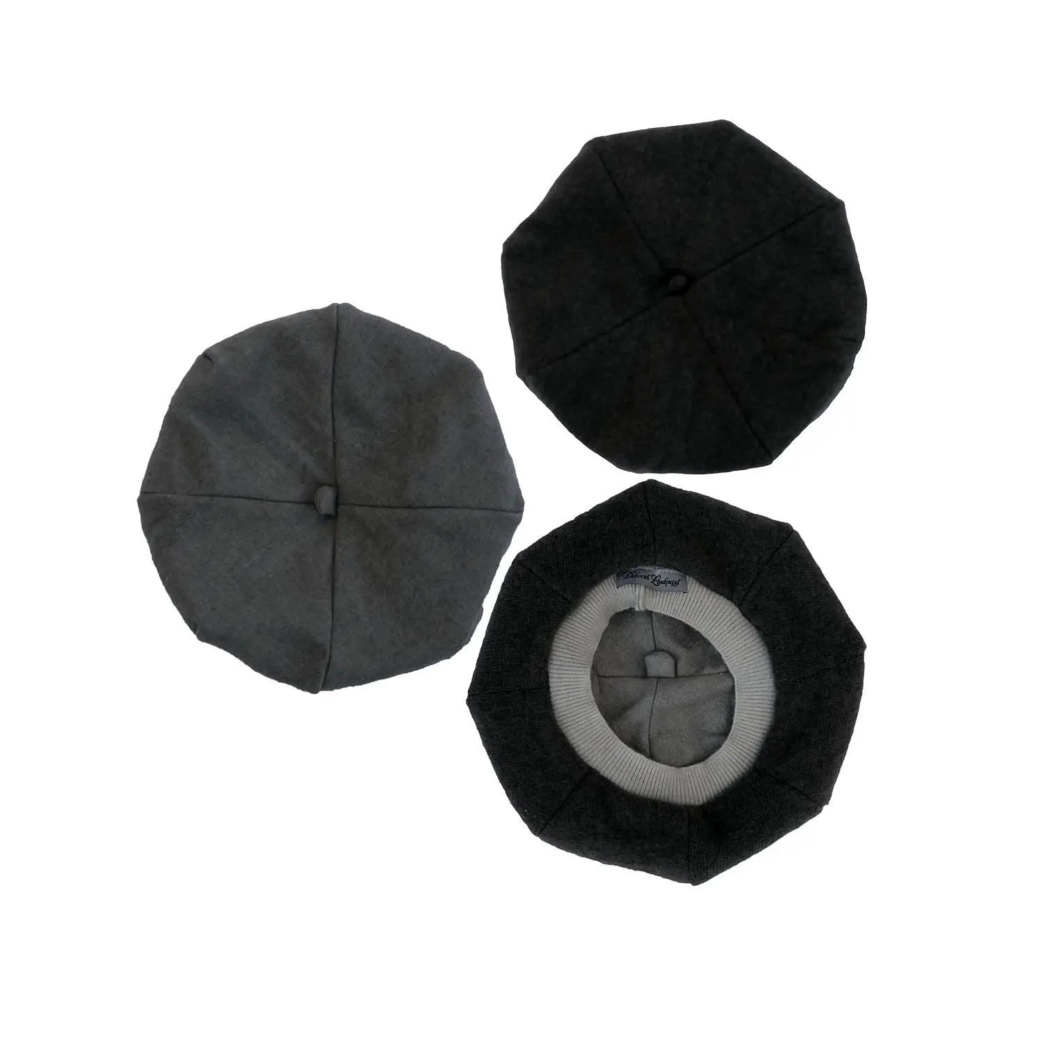Reversible Cashmere Beret-Black/Grey