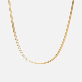 Gold Herringbone Thin Minimalist Necklace