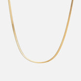 Gold Herringbone Thin Minimalist Necklace