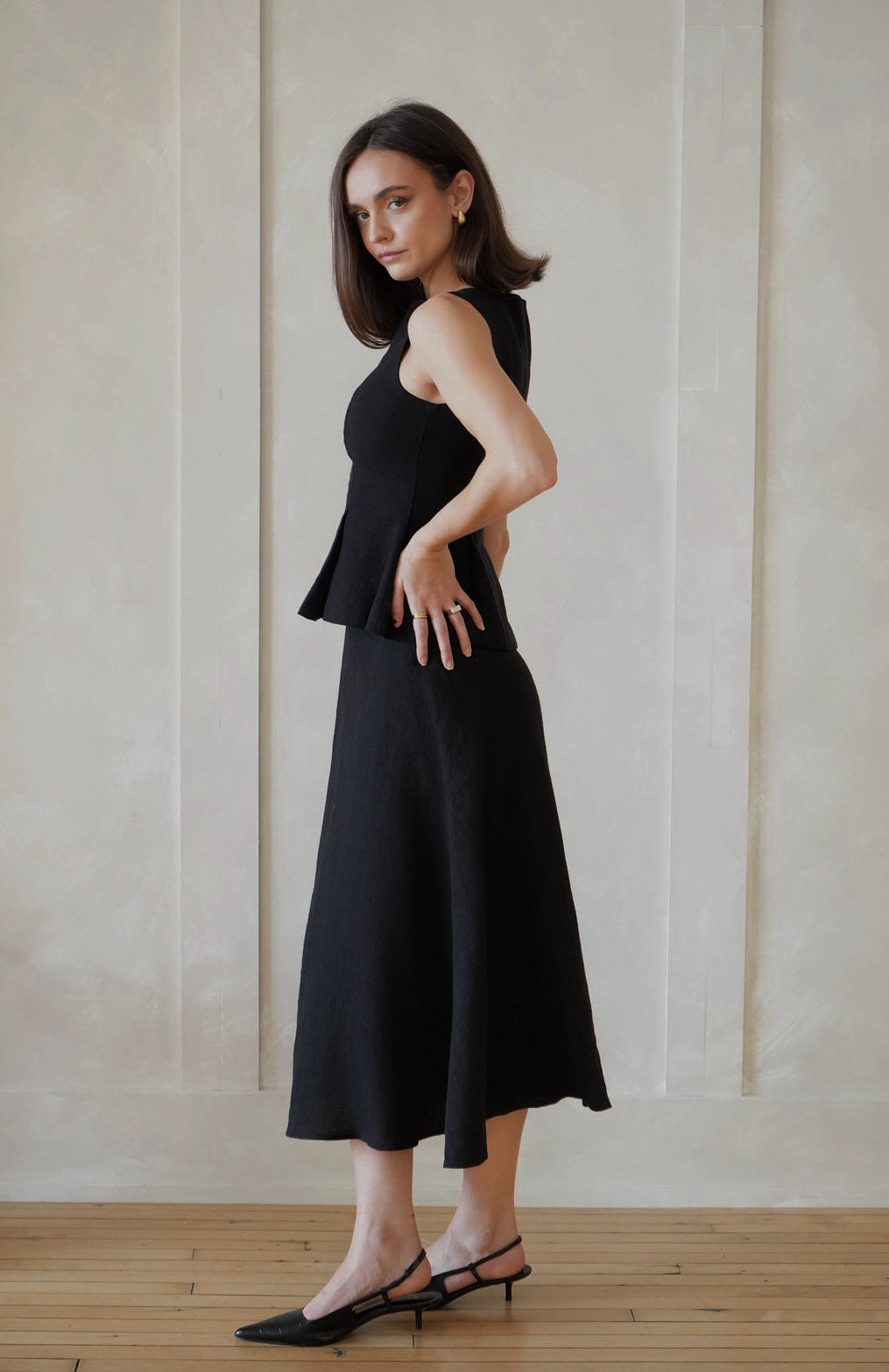 Jiulia Two-Piece Set in Black