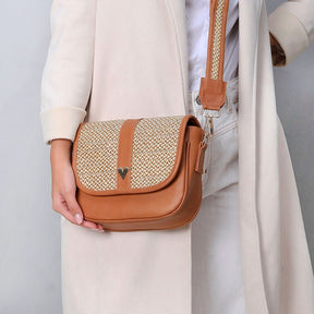 Beige Leather Carriel Bag – Handmade Crossbody & Handbag with Palm Strap Detail, Timeless Leather Purse