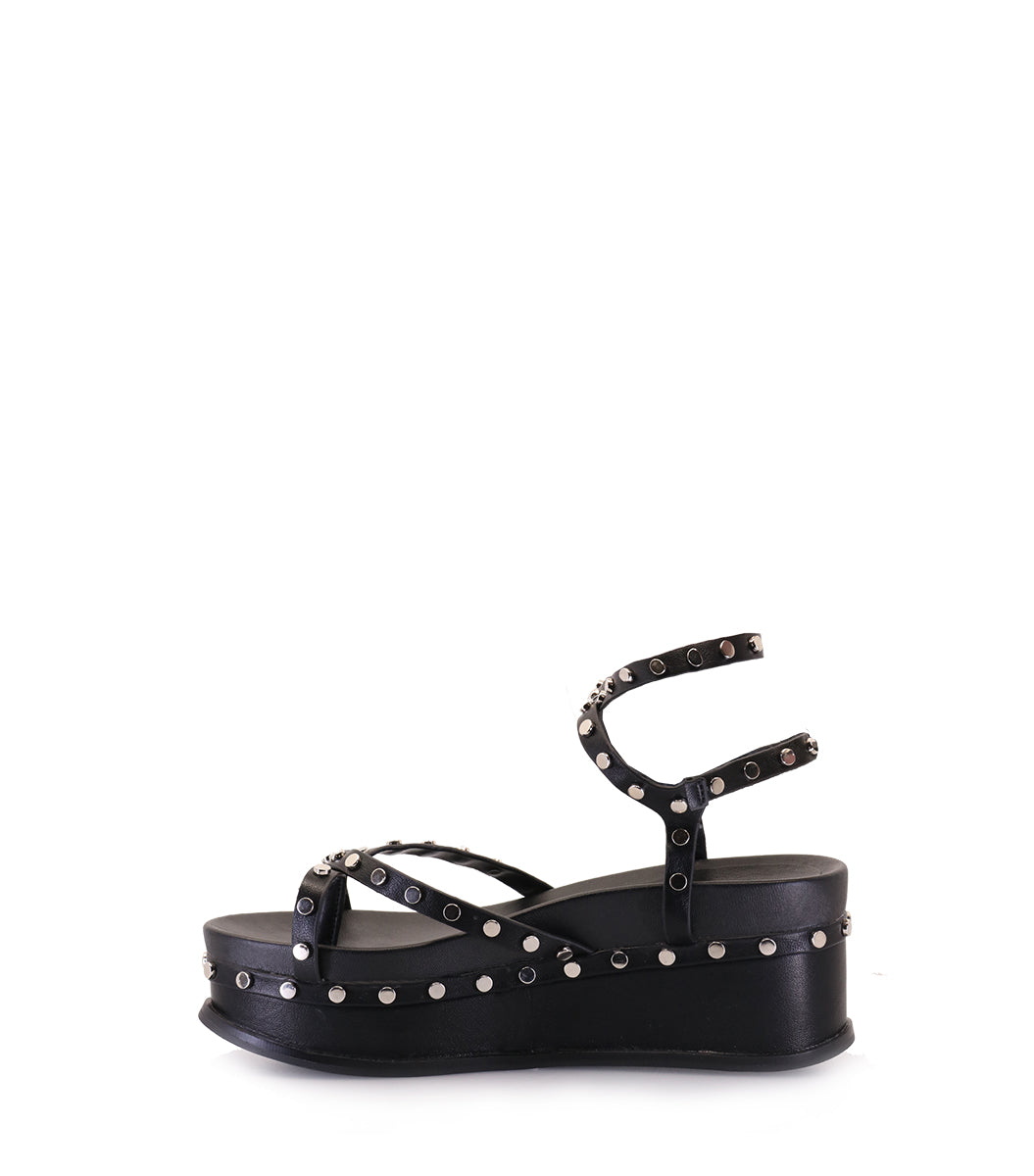 DION Studded Eco-Friendly Platforms Black