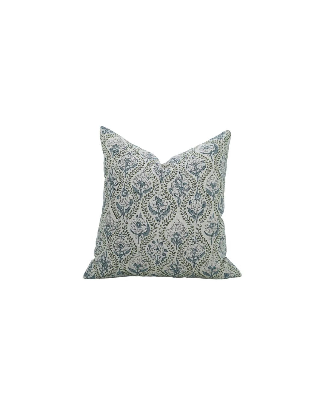 Decorative Handmade Beautiful Block Printed Pure Linen Pillow Cover- Amarbel