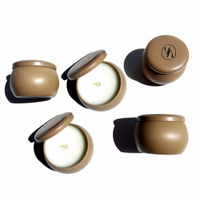 Mini Scented Travel Candle With Cotton Wick In Hinoki Flower