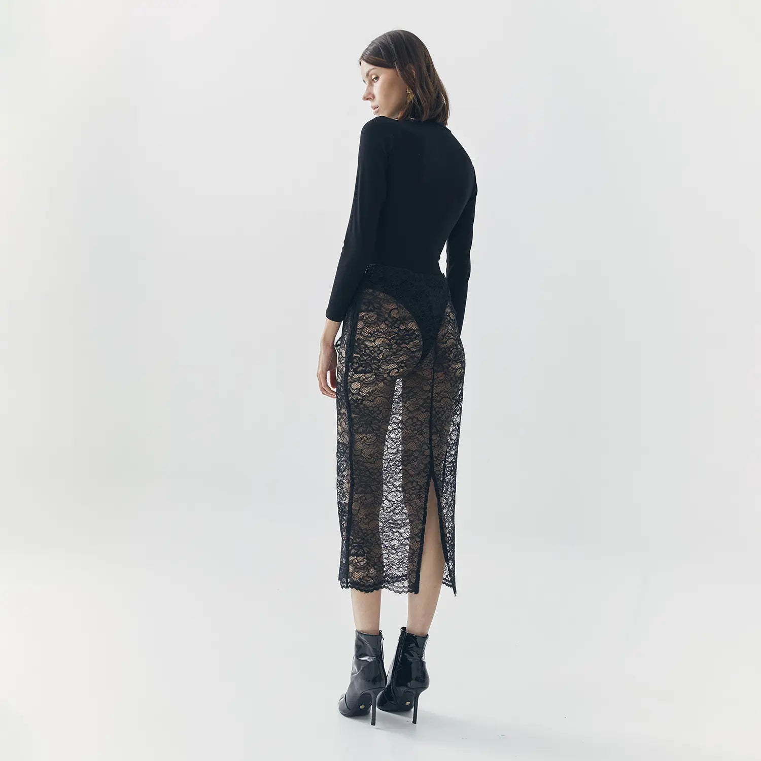 Mila See Thru Lace Skirt