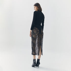 MILA SEE THRU LACE SKIRT