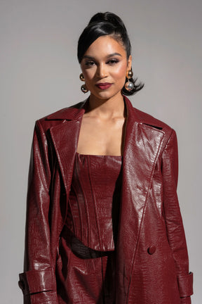 Ono Faux Leather Trench jacket