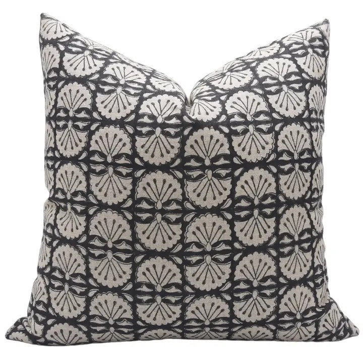 Handmaade Design Block Thick Linen Cushion Cover - Bijhni