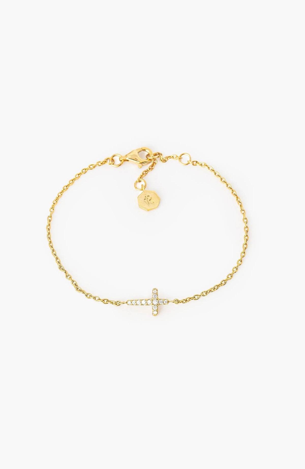 Dainty Luminous Cross Pave Bracelet