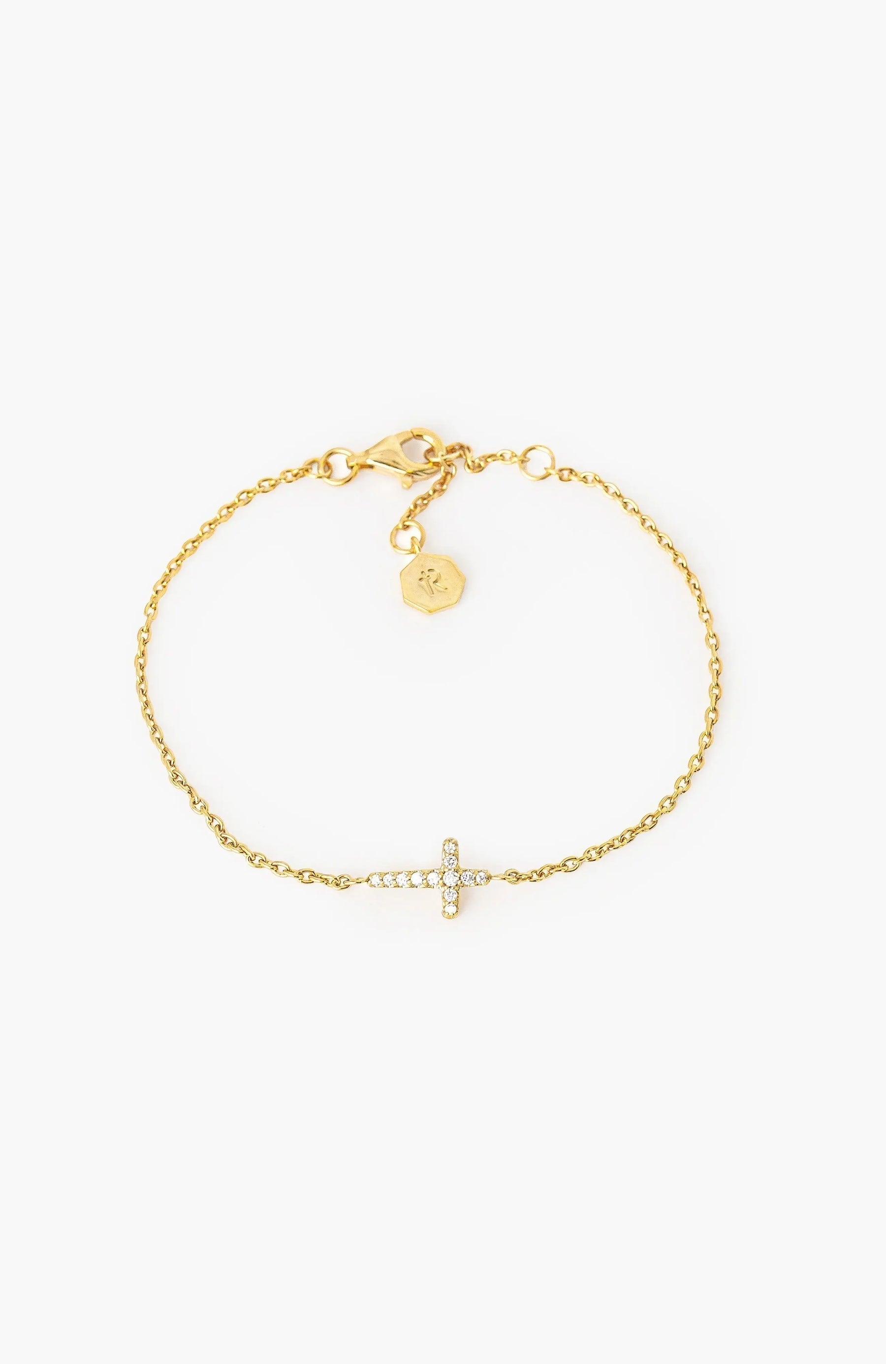 Dainty Luminous Cross Pave Bracelet