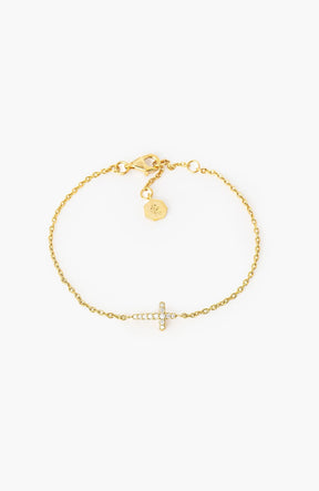 Dainty Luminous Cross Pave Bracelet