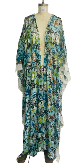 Tropical Silk Kimono Set