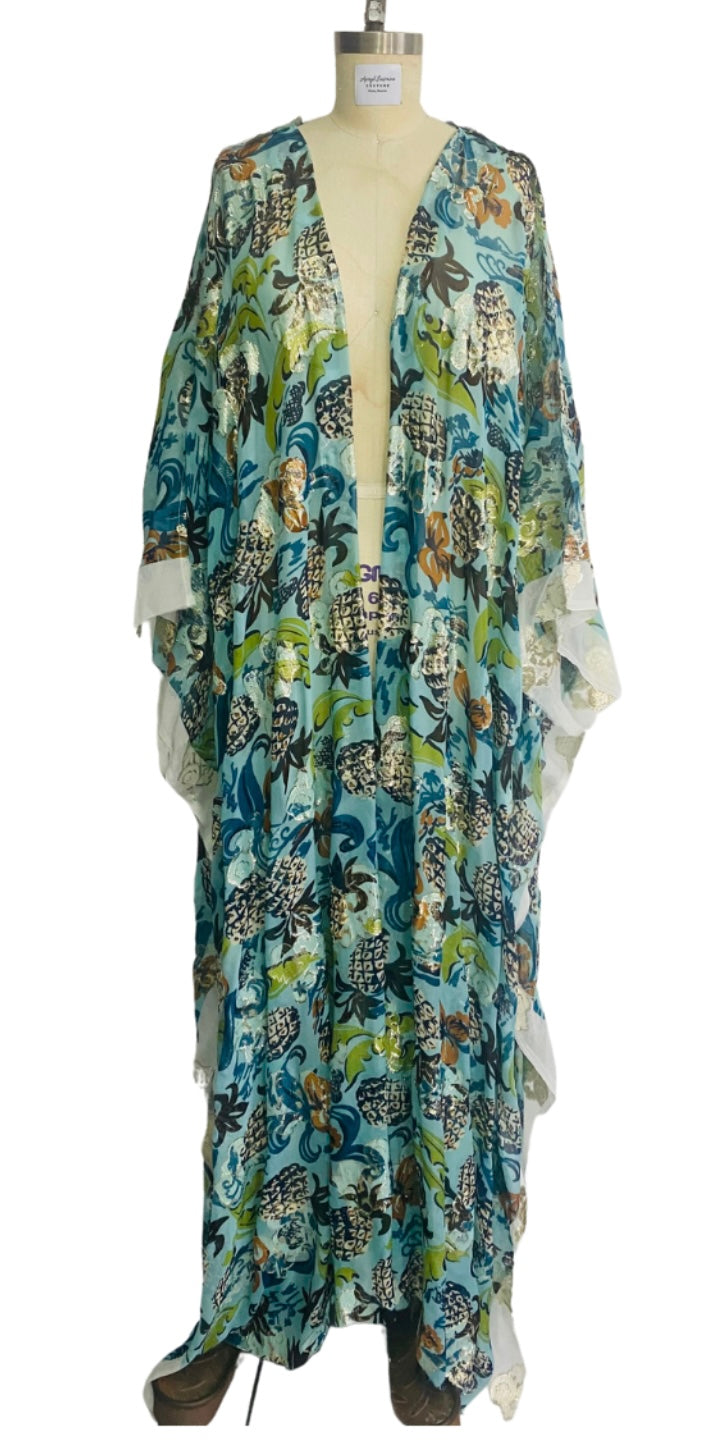 Tropical Silk Kimono Set
