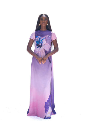EMI MAXI DRESS - PINK AND PURPLE MAGNOLIA