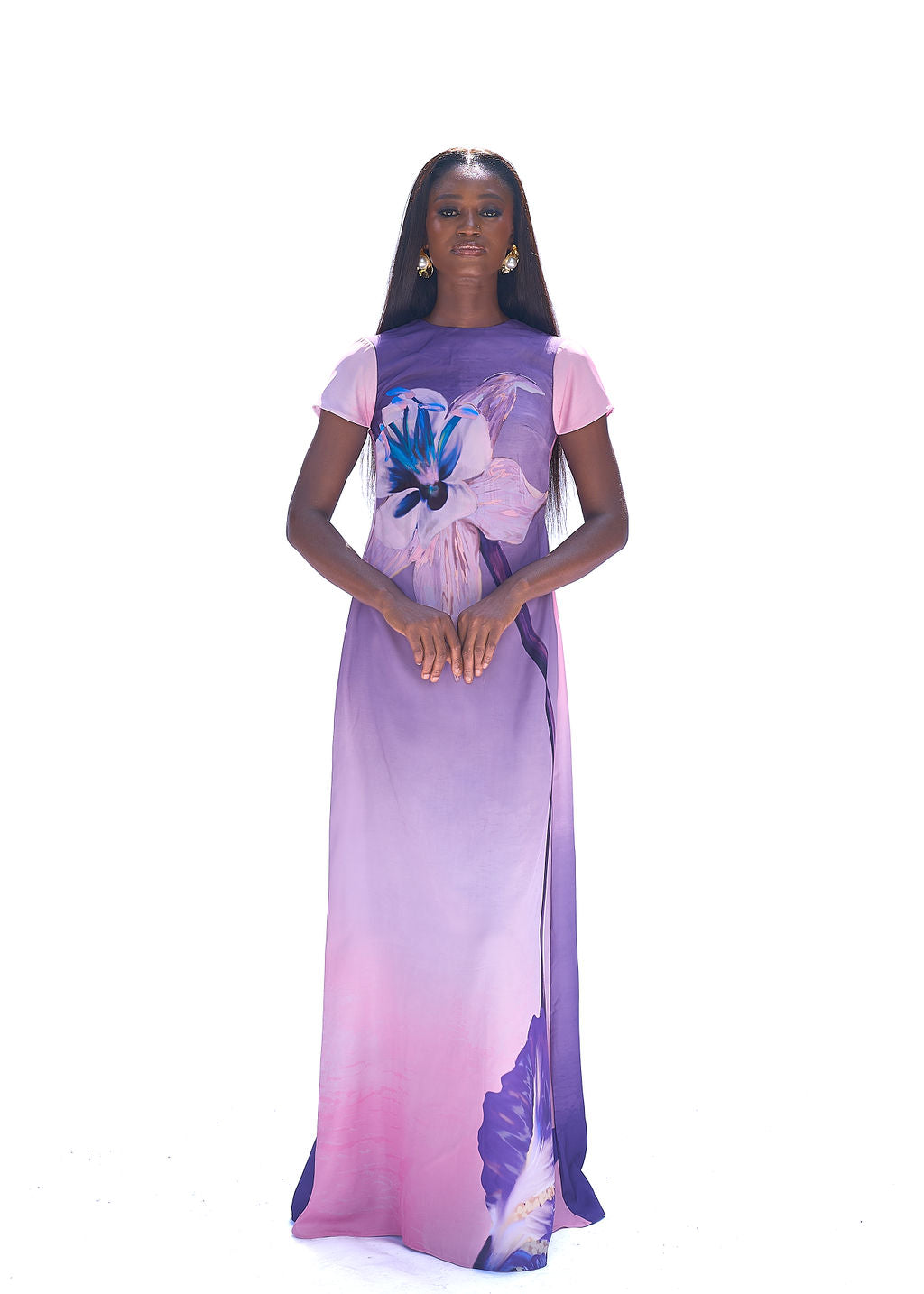 EMI MAXI DRESS - PINK AND PURPLE MAGNOLIA