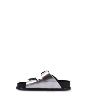 Shiny Silver Buckle Sandals Minty