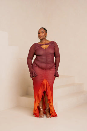 Dawn Hi-Low Ruffle Dress