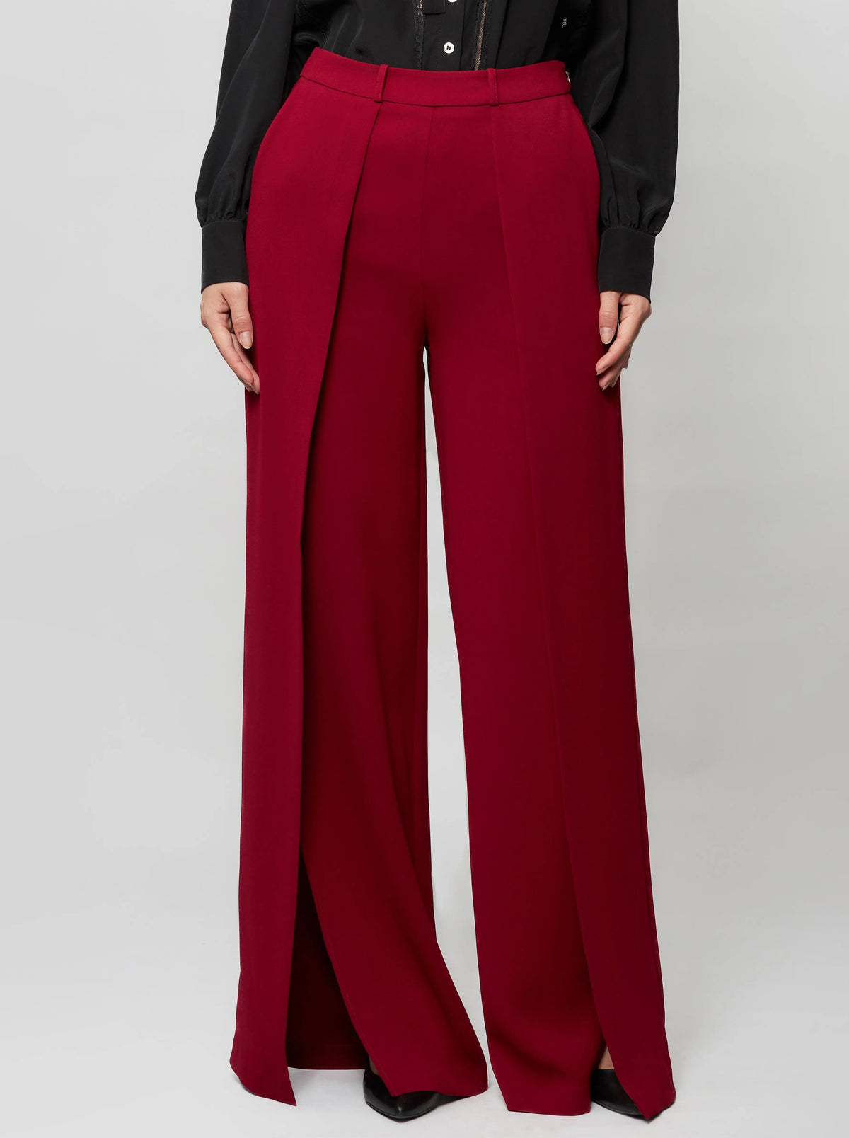 Dina Wide-Leg Crepe Pant